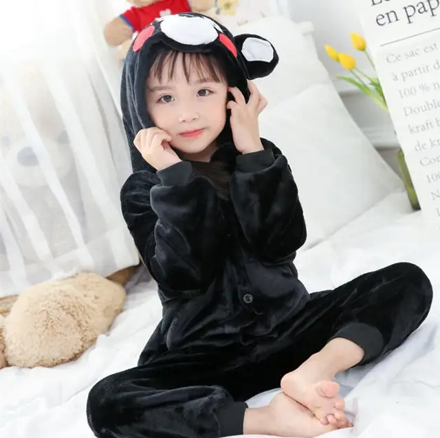 Kid Grey Koala Kigurumi Onesies Children Cartoon Anime Jumpsuit Clothes Costume Girl Boy Cute Animal Disguise Sleepwear Pajamas Kumamoto