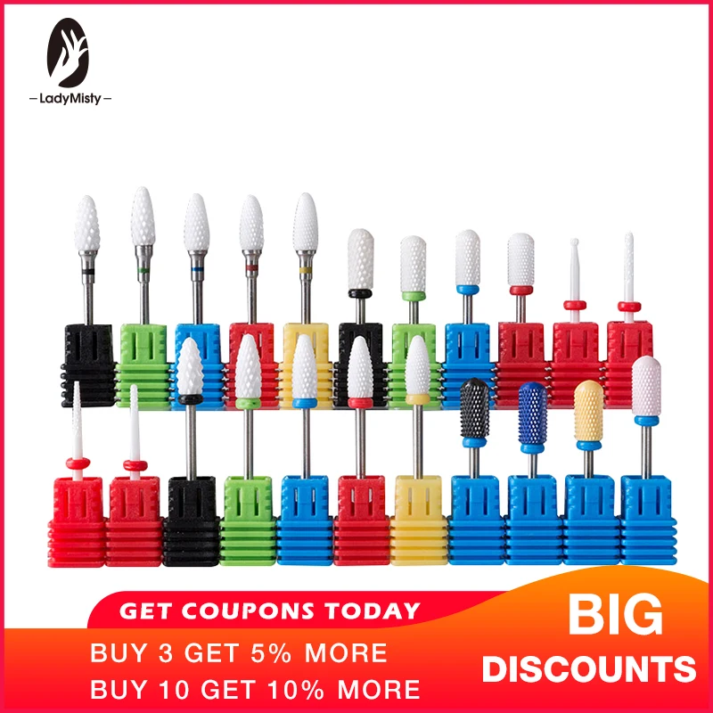 

Ladymisty 1 Pc Ceramic Nail Drill Bits For Electric Nail Drill Machine Nail Drill carbide Pedicure Files Nail Salon Tools