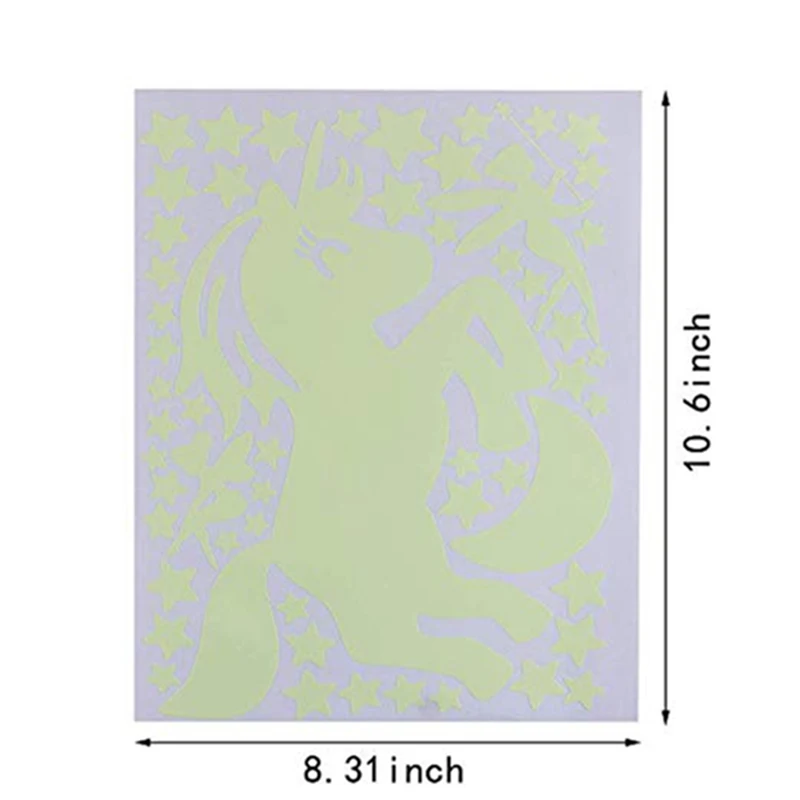 Единорог настенные наклейки светится в темноте Единорог звезды сказочные наклейки на стену Феи для DIY детей девочек спальни дома детской ко...
