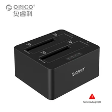 ORICO 2-bay External Hard Drive Docking Station USB3.0 to SATA 2.5 3.5 in with Offline Clone Support UASP Protocol 16TB