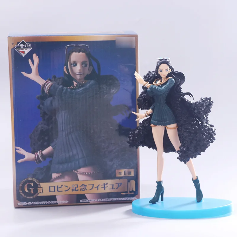

OP 20th Anniversary Rich Coat Nico Robin Sexy Bikini Action Figure Blue Cloak Robin Collection OP Model Toy Gifts 17cm