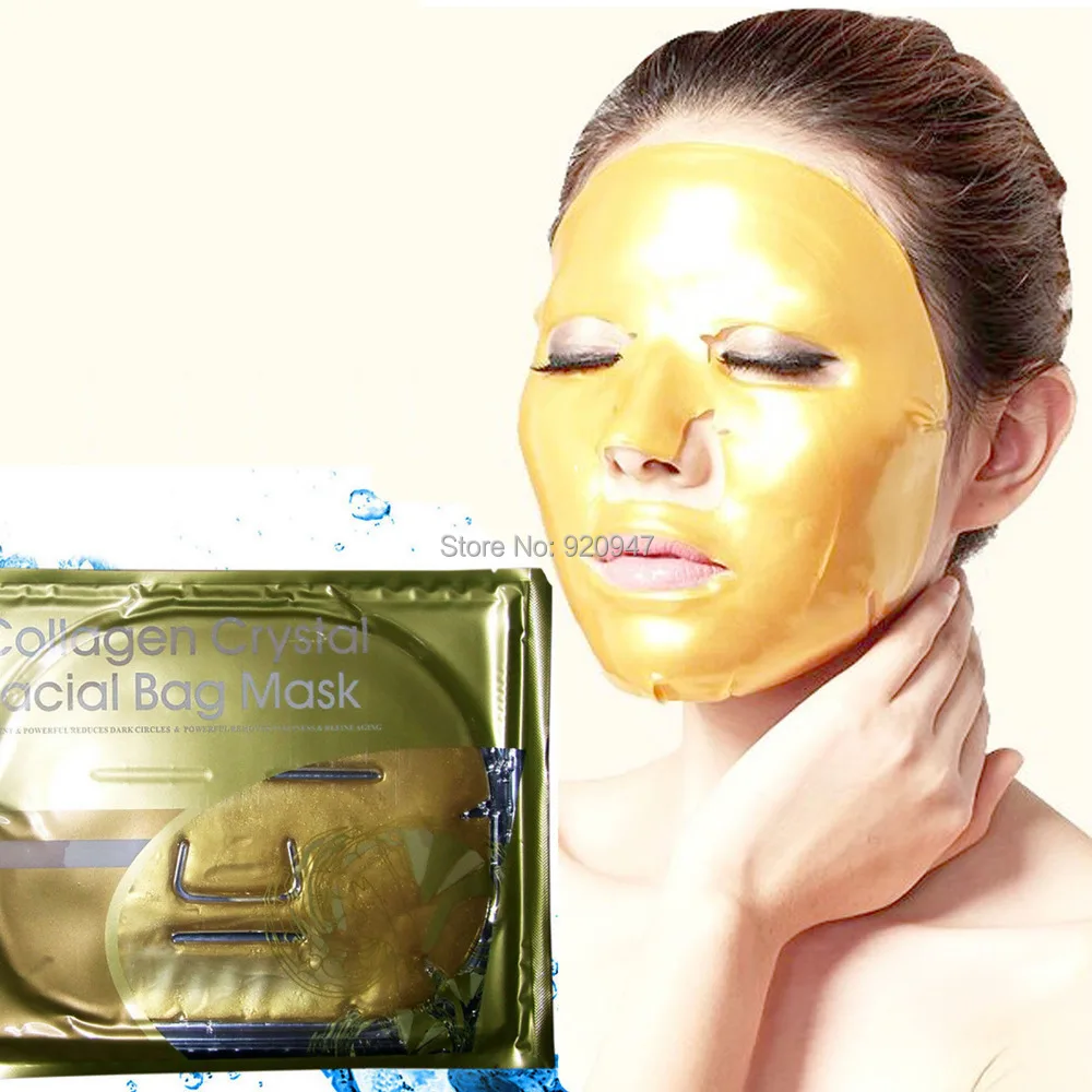 New 5pcs Gold Crystal Anti Ageing Face Masks Skin Care Facial Mask