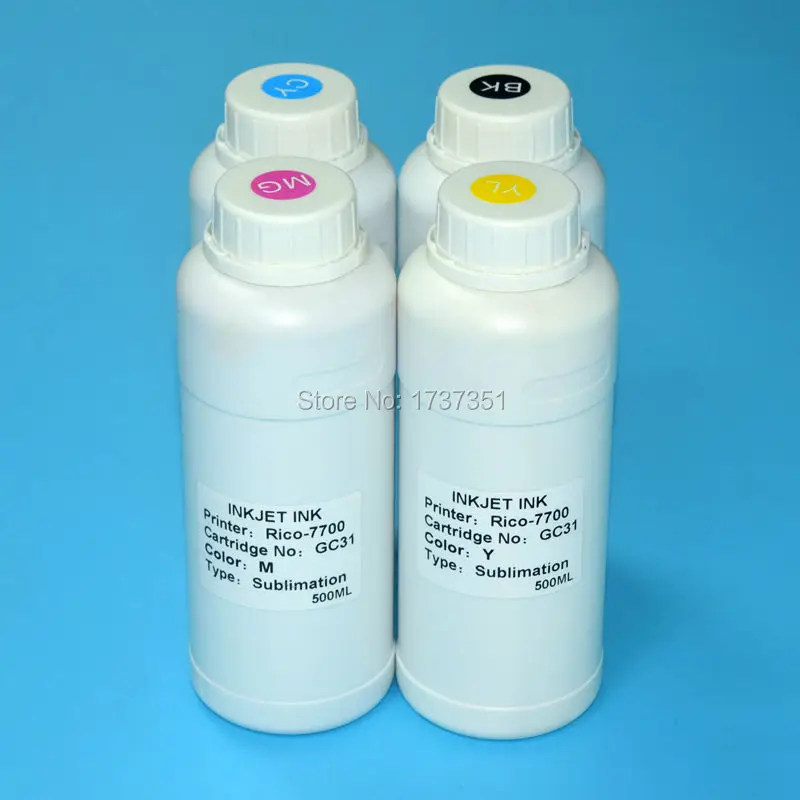 

500ml 4 color Sublimation ink for Ricoh GC31 for Ricoh e3350n e5050n e7700 gx7500 printer