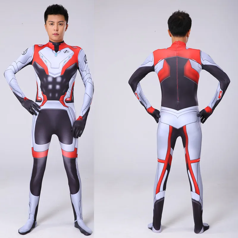 Adult Kids Avengers Endgame Quantum Costumes Superhero Cosplay Zentai Jumpsuits Halloween Party Dress Suit Bodysuit