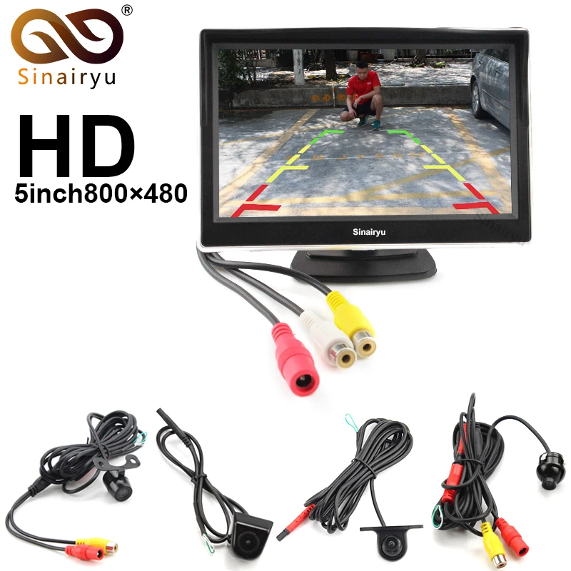 Универсальный 5 дюймов автомобиля HD Зеркало заднего вида монитор CCD Видео Авто