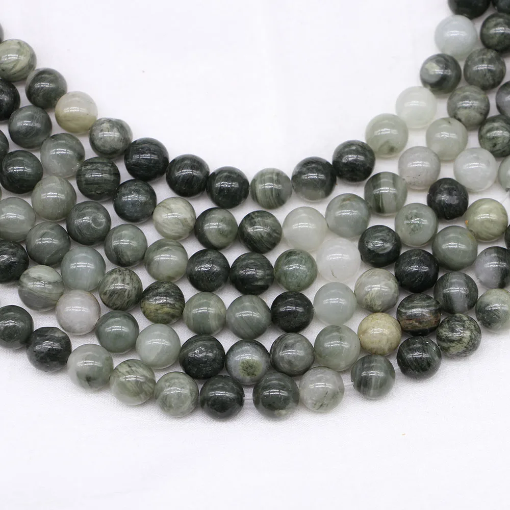 

1strand/lot 4 6 8 10 12mm Green Straw Hat Agat Bead Round Round Beads Loose Spacer Bead For Jewelry Making DIY Bracelet Necklace