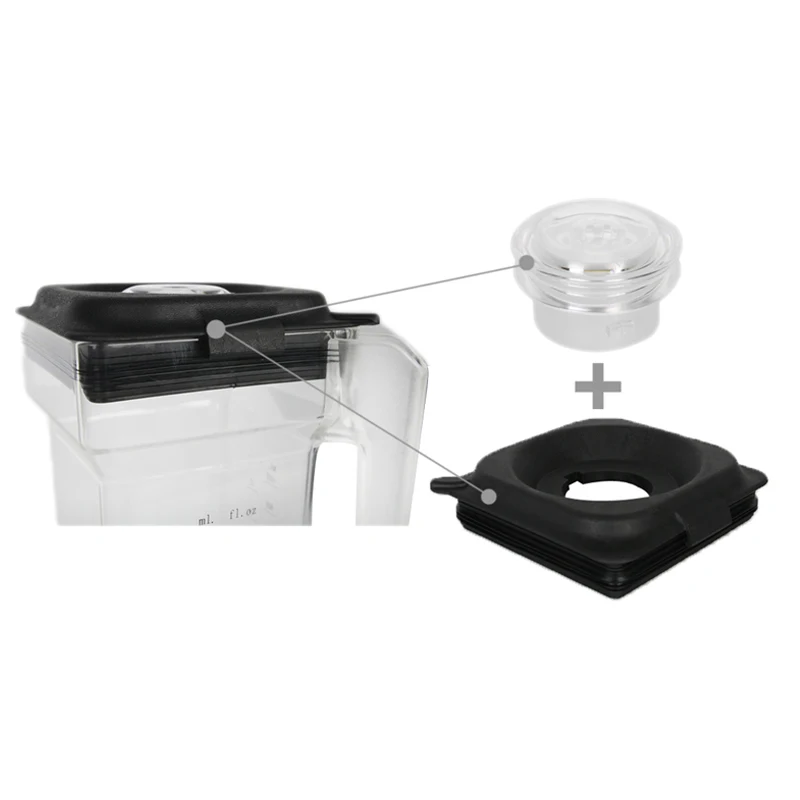 1-1.5L Capacity Square Container Jar Jug Pitcher Cup Bottom With Serrated Blades Lid For Commercial Blender BD-9001 Spare Parts 4