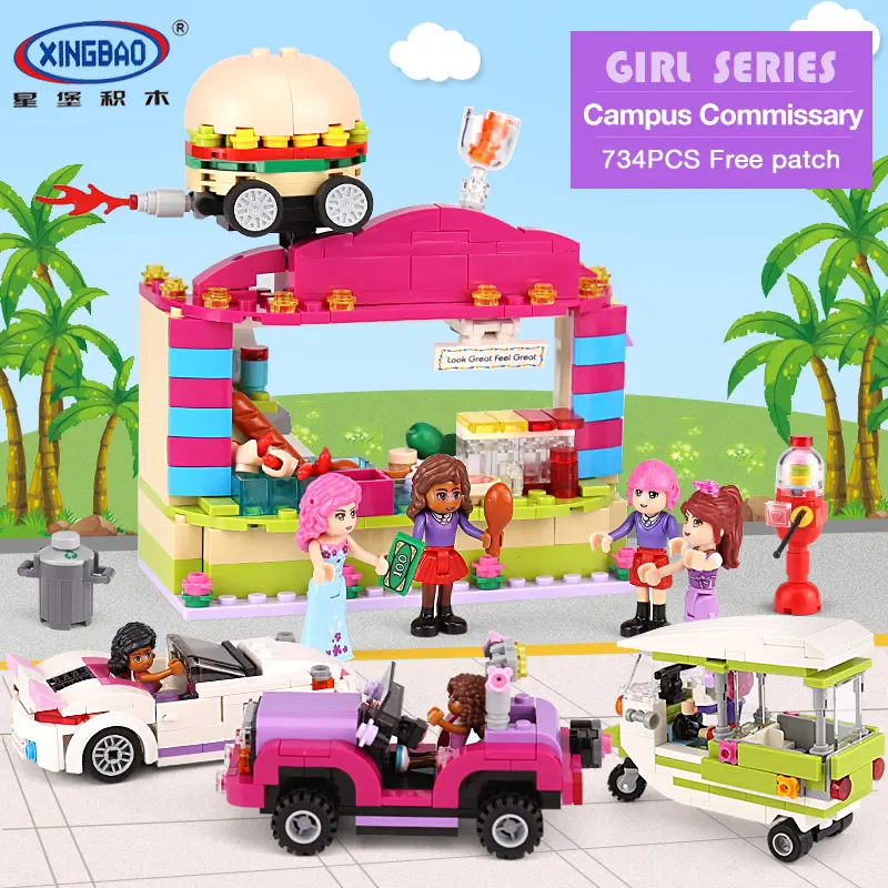 

XINGBAO 12012 New 734Pcs City Girls Series The School Convenience Store Set Building Blocks Bricks Educational Kid Toys Gifts