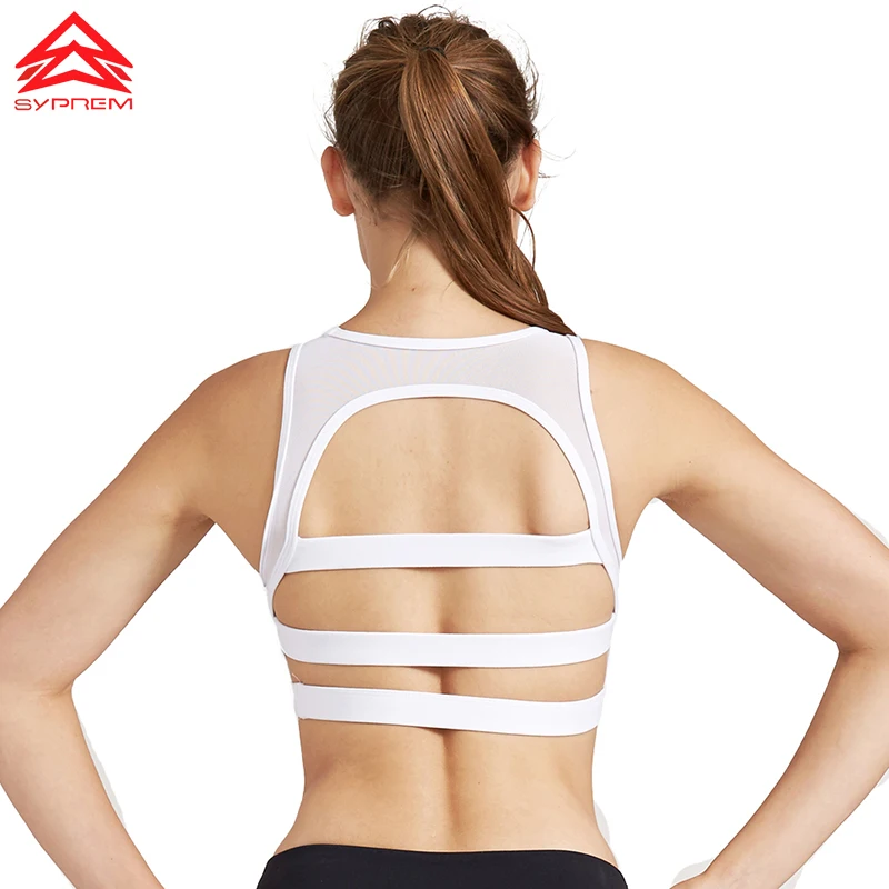 SYPREM sports bra fitness women mesh no steel sport bra yoga girls gym Pilates size XS-XL white black fitness yoga running bra
