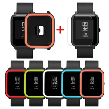 

New Soft Silicon Case Cover for Huami Amazfit Bip Youth Watch witht TPU Screen Protector Smart watch Protective accessories