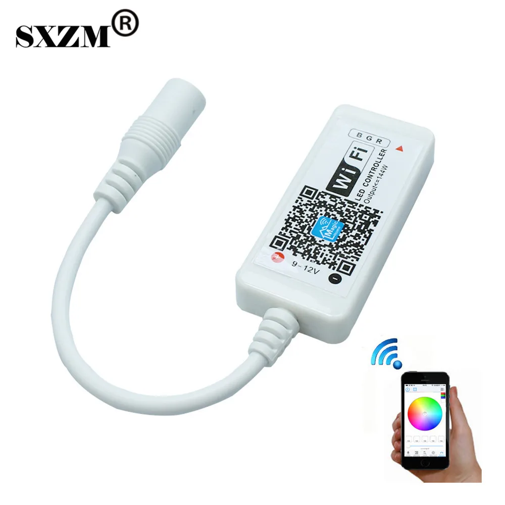 

Mini RGB Wifi LED Controller DC9-12V for 5050 RGB LED Strip module light For Android iOS app operated