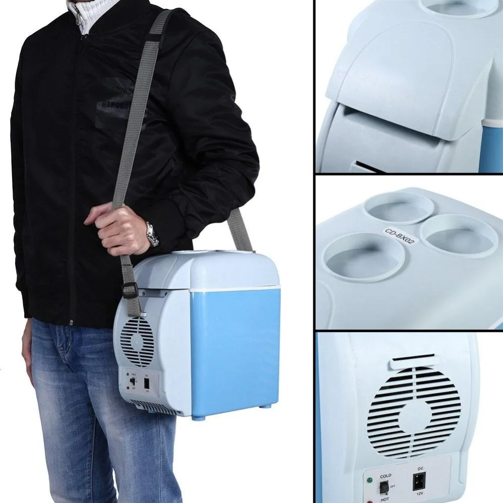 Мини-Автомобильный холодильник с морозильной камерой, Многофункциональный Холодильник для дома, кемпинга, путешествий, автомобильный холодильник, 12 В, 7.5л, портативный