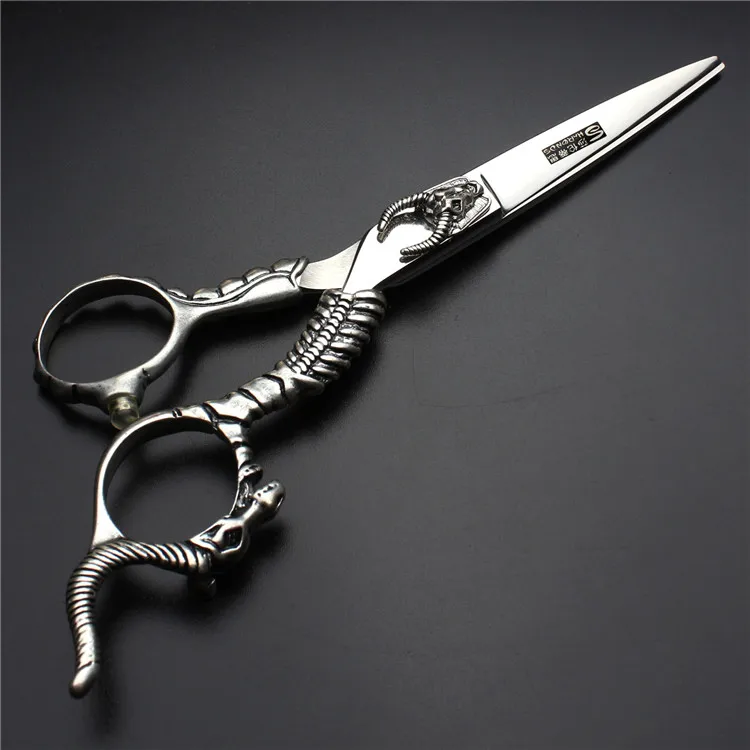 Ретро Профессиональный парикмахерский магазин Парикмахерские ножницы 6,0 440c 7 дюймов ножницы для стрижки волос набор tesoura makas barbearia