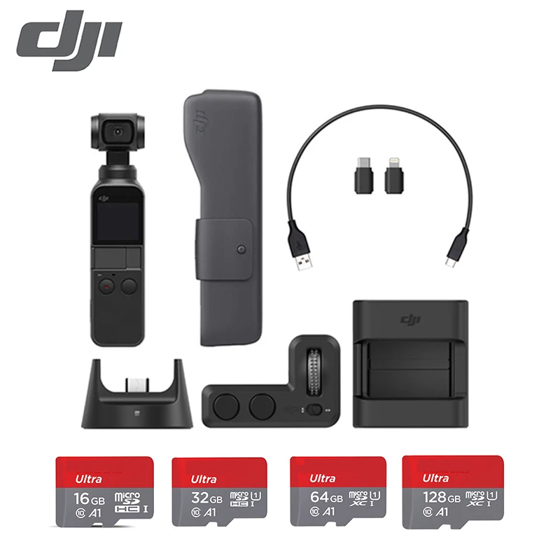 

DJI Osmo Pocket 3-axis Stabilized Handheld Camera with Smartphone 4K 60fps Video option Expansion Kit/Micro SD Card In Stock