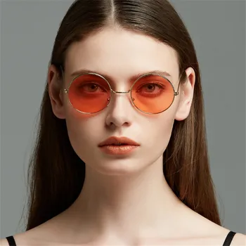 

CURTAIN Women Round Sunglasses Retro Gold Silver Black Frame Unisex Eyewear Female Male Glasses Men Oculos Gafas de sol UV400