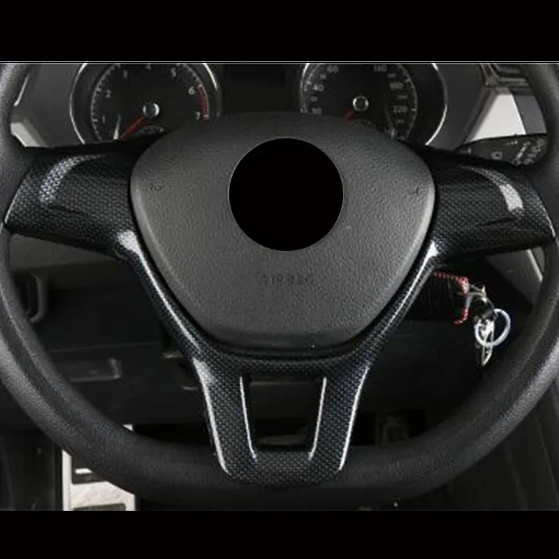 

For Touran L 2016 2017 2018 Top quality ABS Matte/Carbon Fibre Steering wheel cover Trim frame panel Car styling accessorie 1pcs