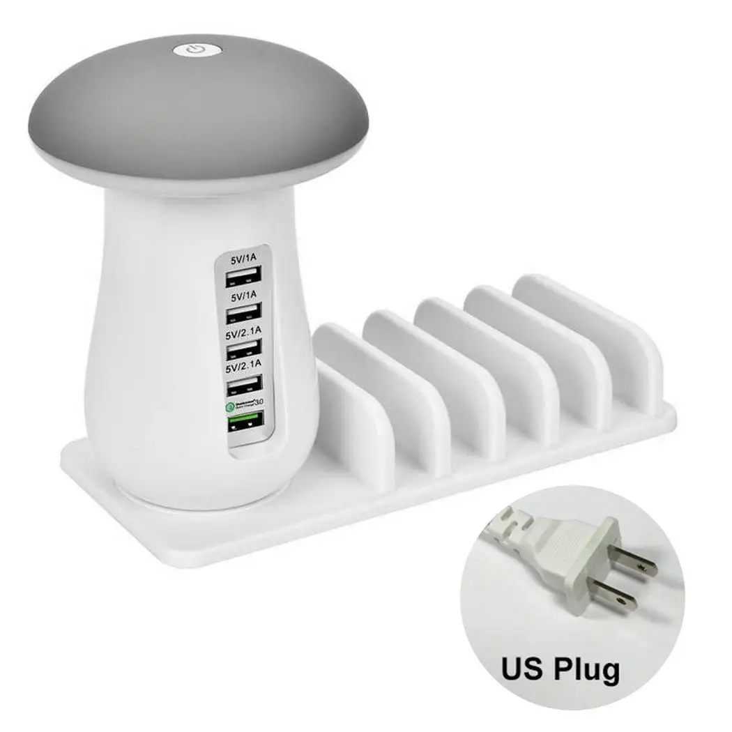 5 портов док станция для зарядки с USB подставкой гриб x Лампа DC В/6A США