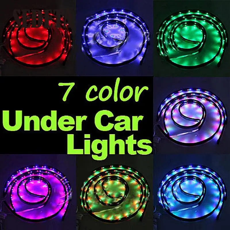 

7 Color LED Strip Under Car Tube Underbody System Neon Light Remote Control Kit