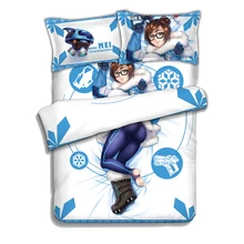 Аниме JK игра OW Meiling Zhou Mei Косплей одеяло набор кровать плоский лист пододеяльник наволочка комплекты постельного белья 4 шт