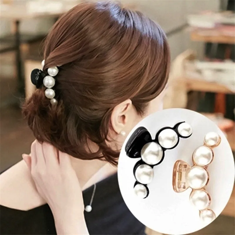 designer head scarf 1PC Rhinestone Hair Clips Crab Hair Claw for Girl Hairpins Barrettes Headwear Women Pearl Hair accessories Fashion bride hair clip