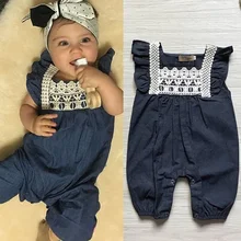 Fashion Toddler Baby Kids Girls Clothing Rompers Denim Lace Harem Shorts Jeans Jumpsuit цена Fashion Toddler Baby Kids Girls Clothing Rompers Denim Lace Harem Shorts Jeans Jumpsuit цены онлайн