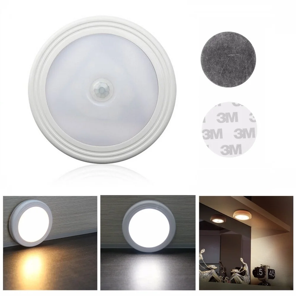 

6 LED Infrared PIR Motion Sensor Night Light Wireless Cabinet Light Wall Lamp Light Auto On/Off Closet Battery Power