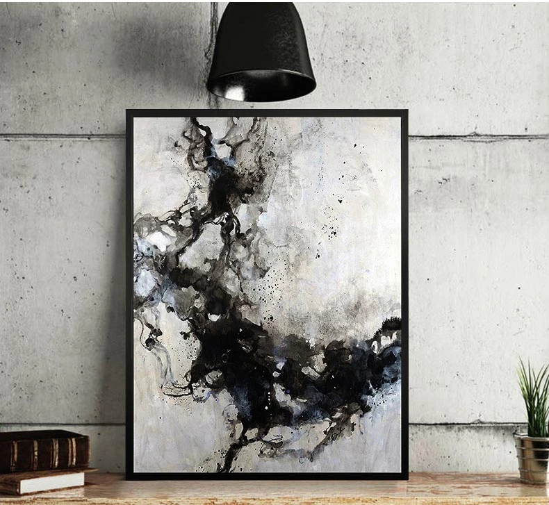 Handmade Tebal Pisau Kualitas Tinggi Modern Abstrak Karya Seni Halus Kanvas Hitam Dan Putih Tinta Tidur Karya Seni Dinding Lukisan Minyak Canvas Black And White Oil Paintingcanvas Black Aliexpress