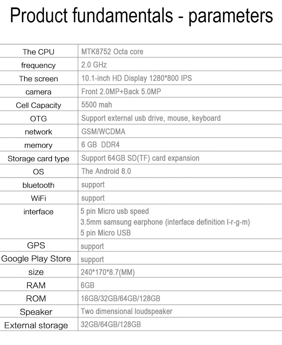 Металлический планшет 10 дюймов ips Octa Core 3g 4G LTE Android 8,0 для Google Play Dual SIM планшет с поддержкой Bluetooth и GPS ram 6 ГБ rom 64 ГБ или 128 ГБ