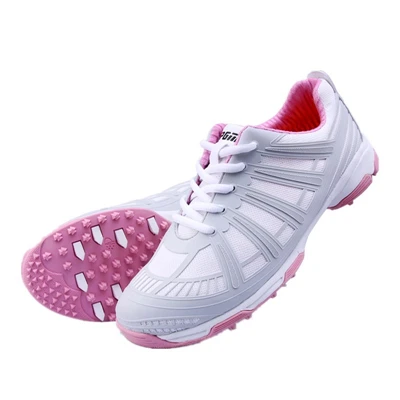 Pgm/; женские туфли для гольфа; дышащие кроссовки на шнуровке; уличные Нескользящие кроссовки; Женская сетчатая обувь; Лидер продаж; AA51030 - Цвет: Серый