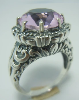 

Fashion plant pattern sweet pink ruby 5.3 CT wedding rings