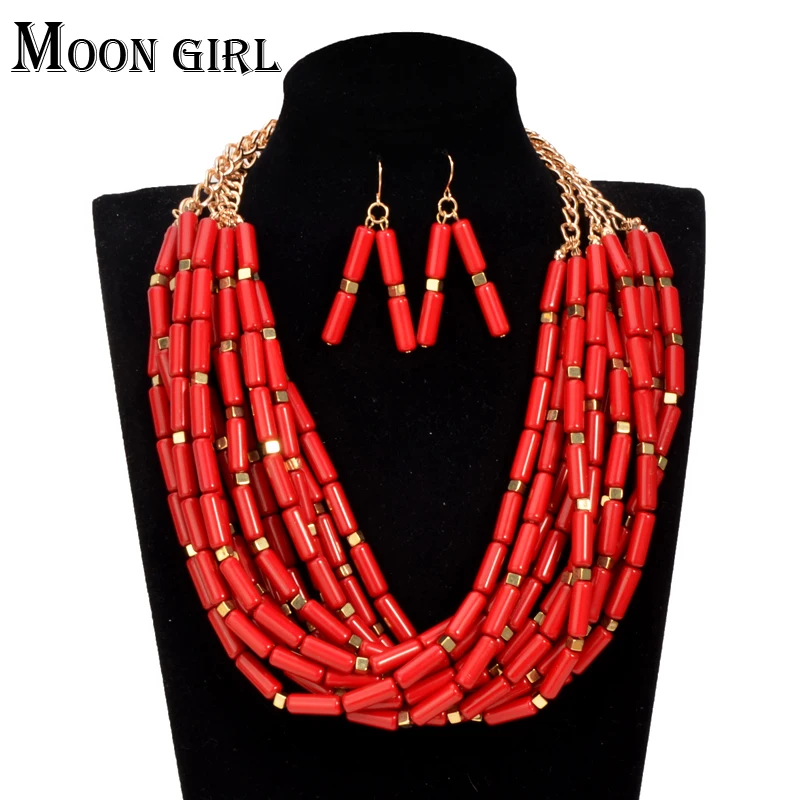 Handmade Multi-Strands Chips Cluster Statement Fashion Long Necklace 17-20 Inch 