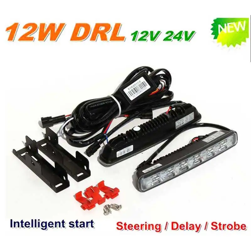

Best Selling Multifunction 12W LED Daytime Running Light Steering Delay Storbe IP67 E8 12V 24V LED DRL Fog car light