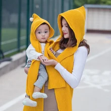 Спортивные кепки для улицы вязаный шарф шапка одна вязаная шапка, сезон осень-зима кондиционер шаль родитель-ребенок шарф Беговая туристическая шляпа