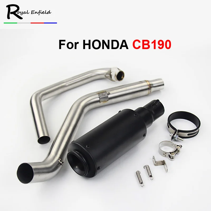 

2018new Motorcycle for Honda CB190R Muffler Exhaust Middle Pipe Set Stainless Stee Slip On System Full For HONDA CBF190 Sticker