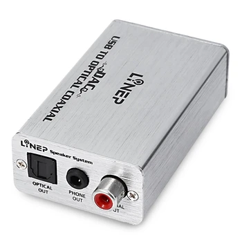 

Lynepauaio Computer Usb External Sound Card Pcm2704 Chip Fiber Coaxial Digital Signal Output Analog Signal 3.5Mm Headphone Out