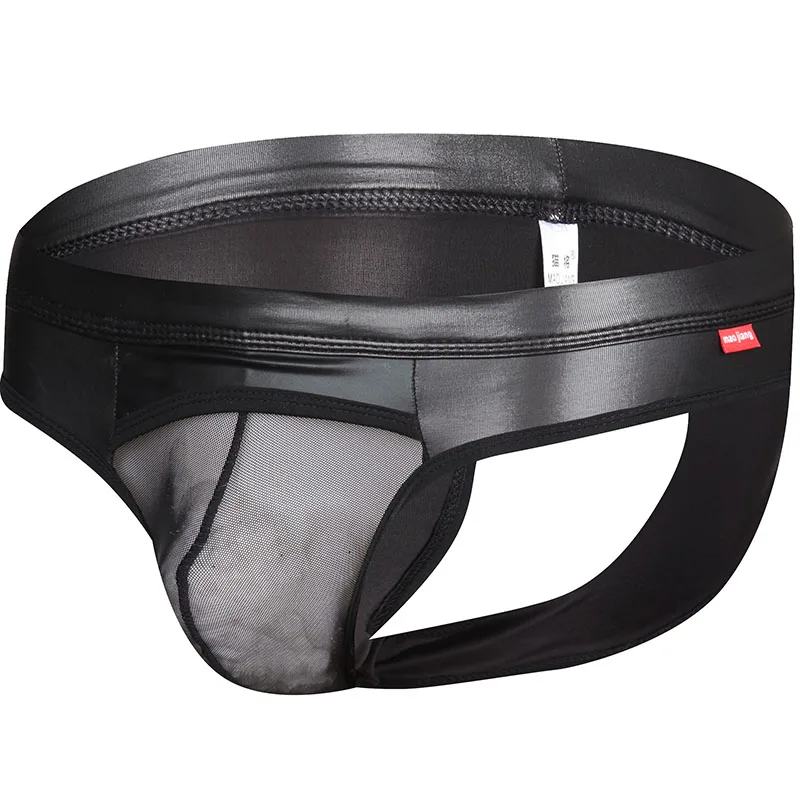 Sexy-Gay-Men-Underwear-Jockstrap-Transparent-Men-s-Thongs-G-strings-PU-Leather-Underwear-Man-Jockstrap
