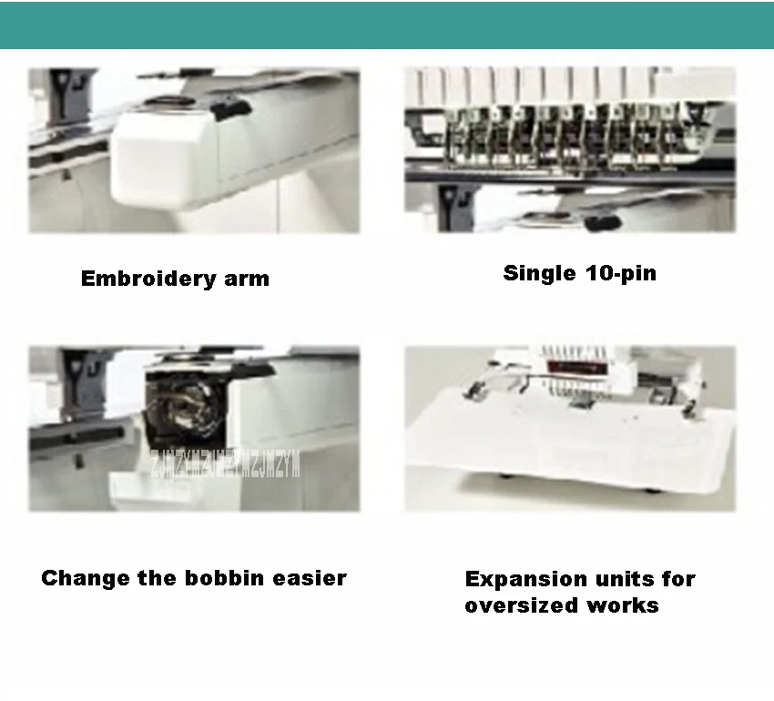 PR1050X 10 игл одноголовная вышивальная машина 10,1 дюймов ЖК-дисплей Сенсорный экран для компьютеризированной вышивальной машины 220V 200W