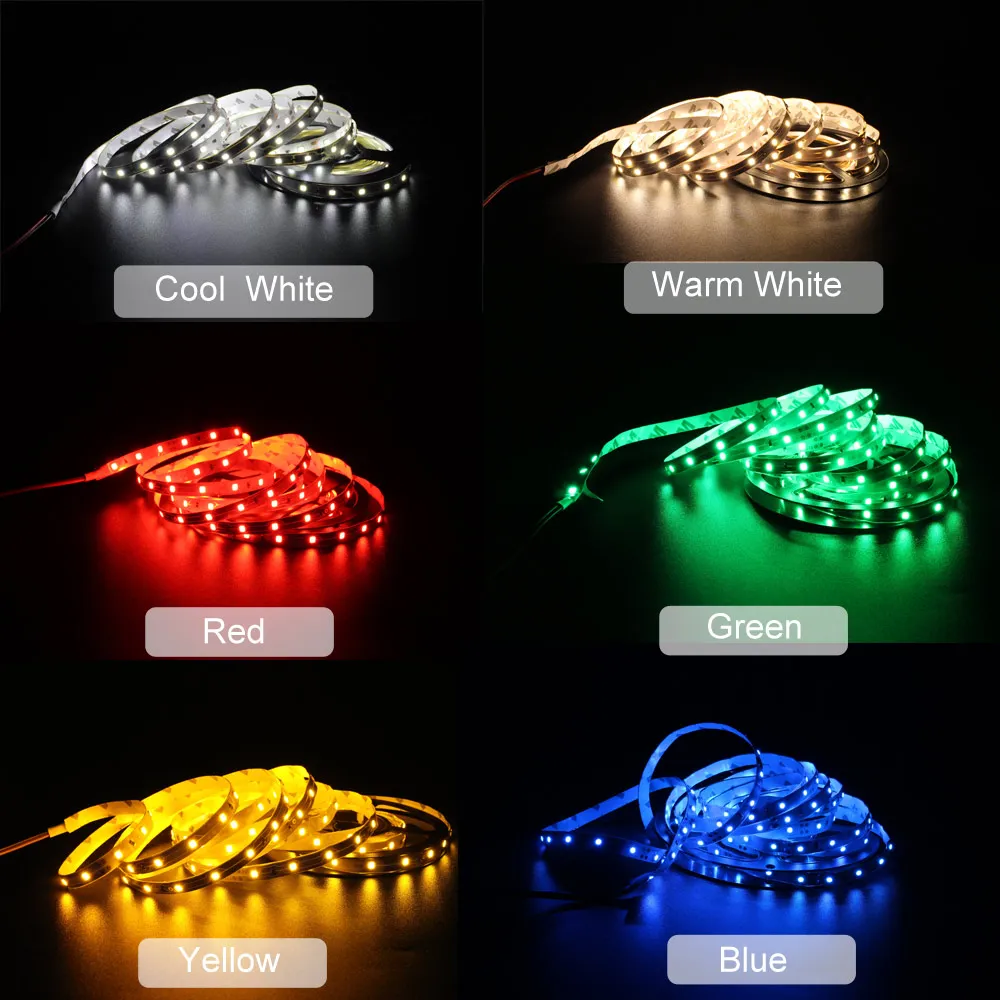 Светодиодная лента 12 В светильник 5 м водонепроницаемый SMD 2835 теплый белый RGB DC