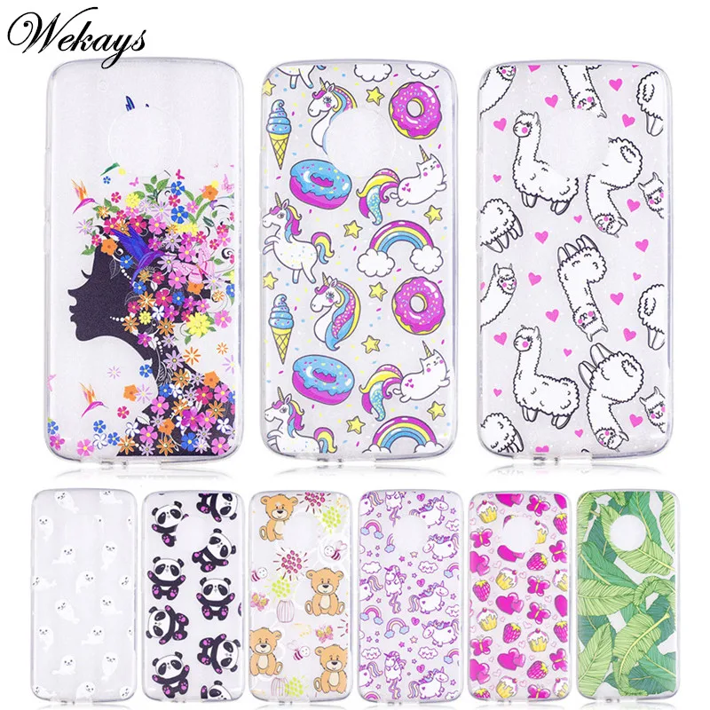 

Wekays Case For Motorola G5 Plus Cartoon Unicorn Soft Silicone TPU Funda Case For Coque Motorola Moto G5 G 5 G5 Plus Cover Cases