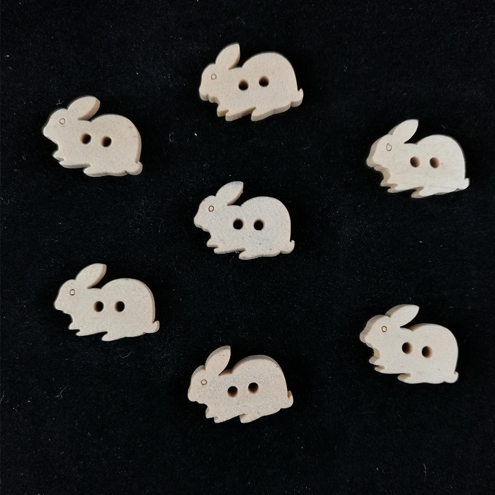 Sewing on Rabbit Button Animal Buttons 2 Holes Wood Kids Clothes DIY