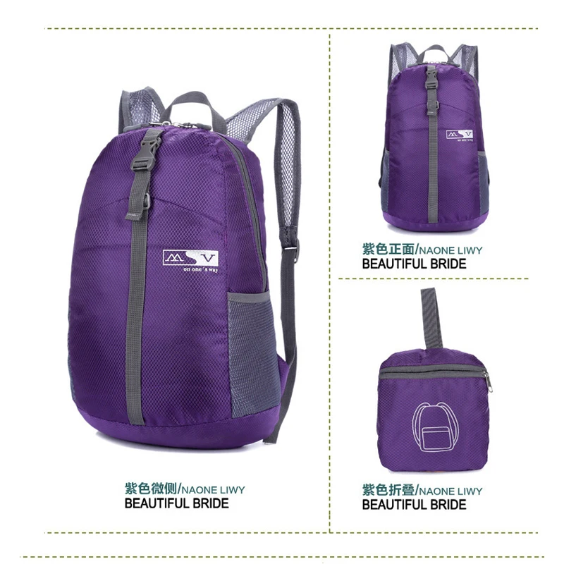 

Nylon Folding Waterproof Fabric Waterproof women backpack travel backpack bag Men bag women backpack H181