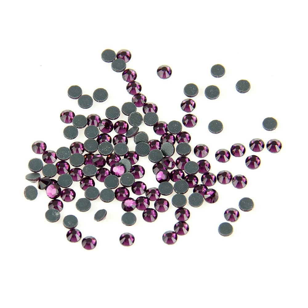 

SS6 Amethyst 1000 Gross Crystal Glass DMC Machine Cut Hotfix Rhinestones Hot Fix Iron On Rhinestones Garment Sewing Stones