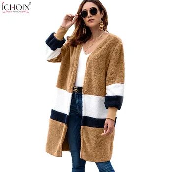 

2019 Women Faux Fur Teddy Coat Winter Thick Warm Fluffy Long Fur Coats Shaggy Jackets Winter Womens Overcoat Plus Size Outwear