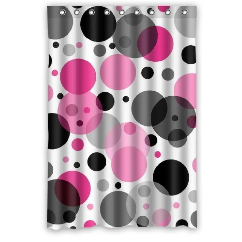 Black And Purple Polka Dot Custom Shower Curtain Pattern Waterproof Shower Curtain For Bathroom