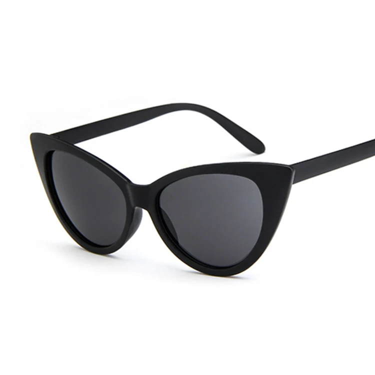 Модные маленькие сексуальные женские солнцезащитные очки кошачий глаз, женские винтажные брендовые зеркальные солнцезащитные очки, женские очки UV400 - Цвет линз: Sand black