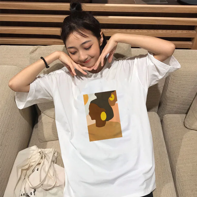 

2019 Vintage Abstract Painting Summer Women Sleeve Casual Camis Tank Tops Ladies O-neck Female Women Summer Silk Blouses