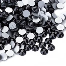 Стразы для ногтей, 3D, без горячей фиксации, SS3-SS30 для дизайна ногтей, 1440 шт, размер, черные, без горячей фиксации, стеклянные кристаллы, круглые стразы для дизайна ногтей