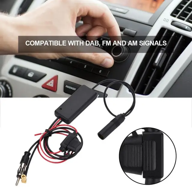 Universal Auto Car Radio FM Antenna Signal Booster Amplifier For Marine Car Vehicle Boat AM DAB FM Signal Antenna Enhance