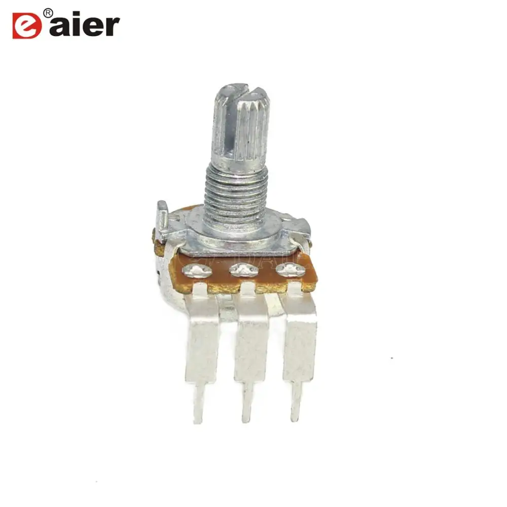 

2PCS WH148 15MM Length Type Single Potentiometer Teeth Knurl Shaft 3 Pins With Right Angle Terminals 10k 50k