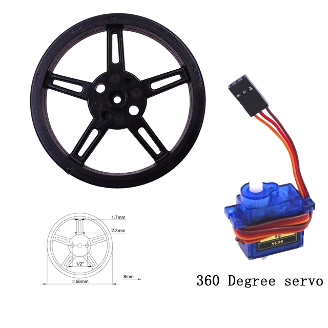 SG90 Power Kit 9G 360 Degree Continuous Rotation Servo With Servo Wheel